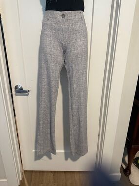 Betabrand Heather Gray Wide-Leg Trousers